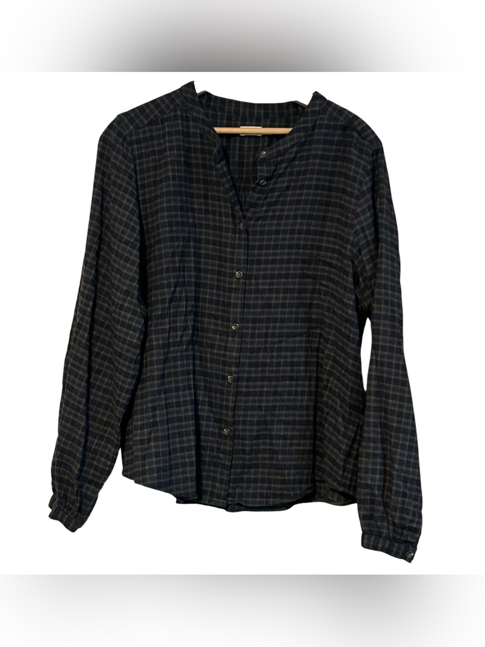Faherty Plaid Button Down Women’s Top Cotton Blend Size Large